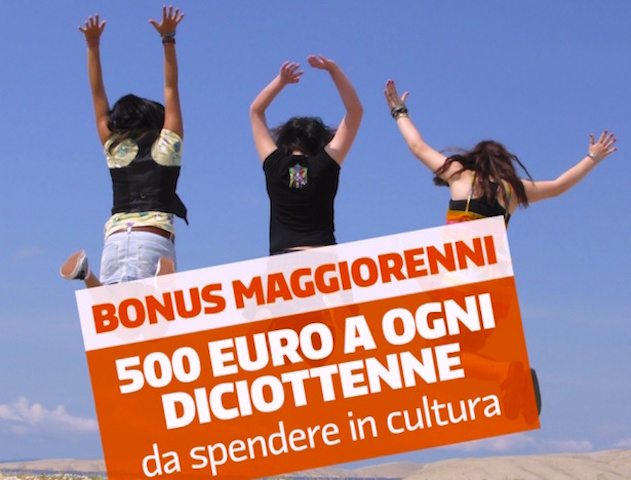 Bonus cultura da 500 euro per chi compie 18 anni