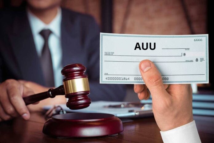 Assegno in mano e giudice che sentenzia Assegno Unico Universale spese vietate