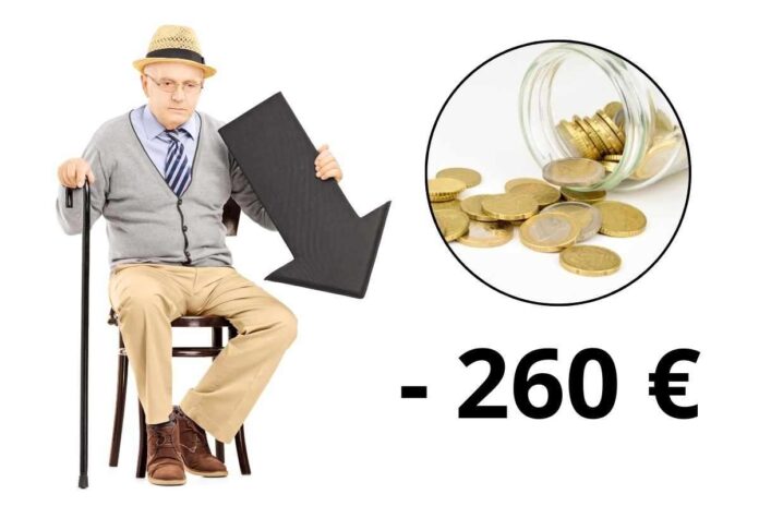 260 euro in meno per i pensionati