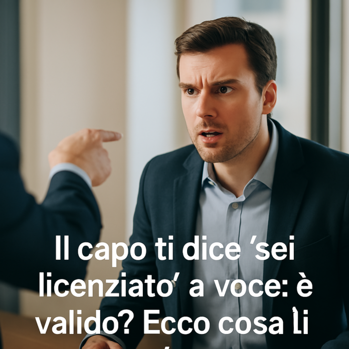 Il capo ti dice ‘sei licenziato’ a voce: è valido? Ecco cosa dice la legge