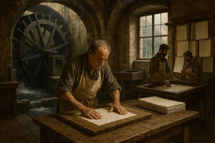 Il lavoro dei cartai e la nascita della carta: tra segreti di bottega, pericoli dell’acqua e rivoluzione culturale