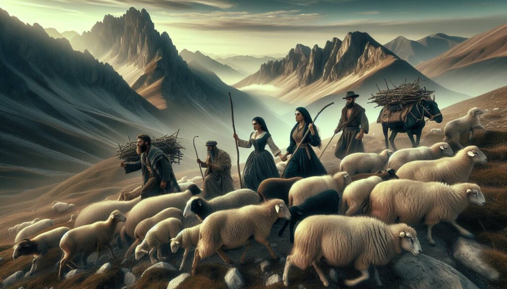 Salutare e nutrire il gregge in transumanza