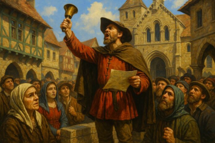 Il lavoro dei messaggeri urbani: banditori, annunciatori e informazione pubblica