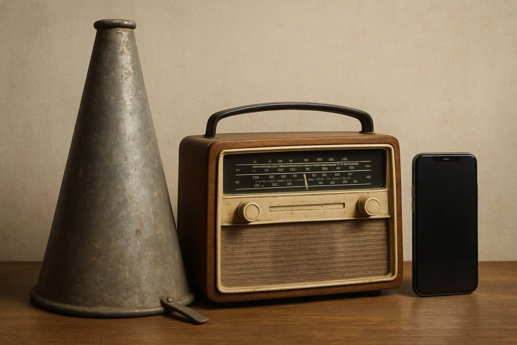 L'uso dei megafoni e la diffusione sonora