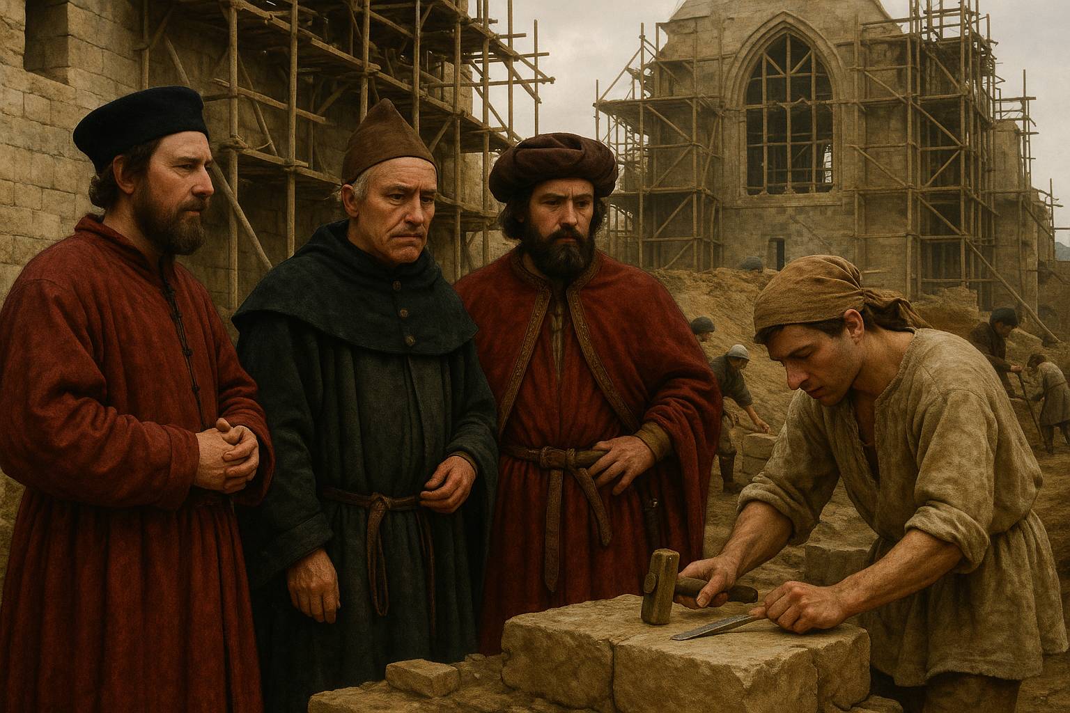 Lavoro nei cantieri L'organizzazione delle maestranze: corporazioni e maestri costruttori