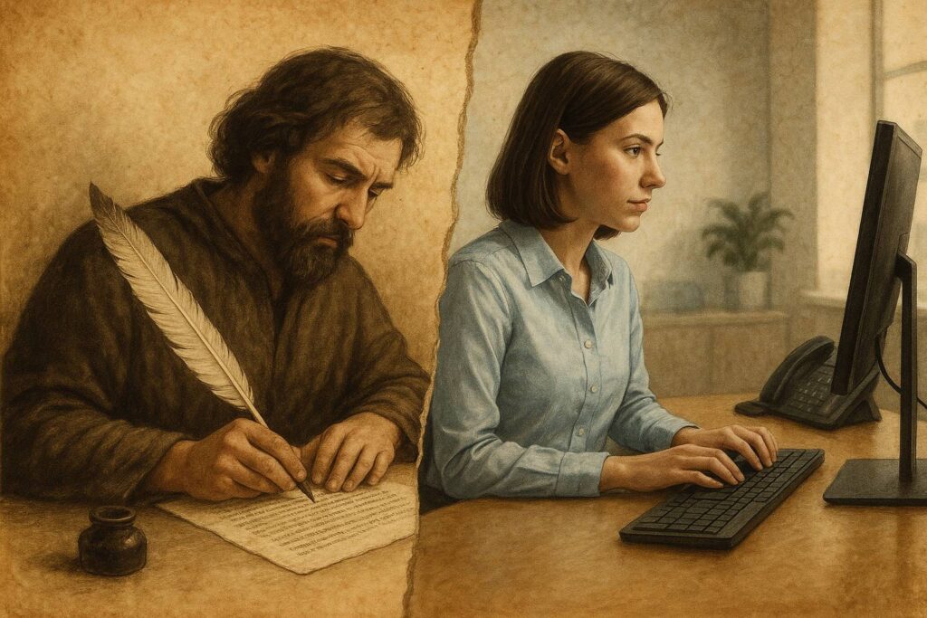 Trasformazioni storiche nelle professioni di scrittura