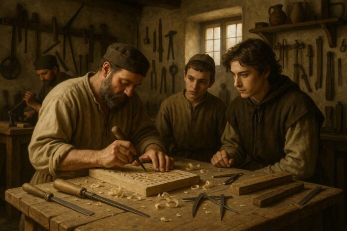 Garzoni Maestri artigiani del Medioevo: dagli strumenti all'insegnamento