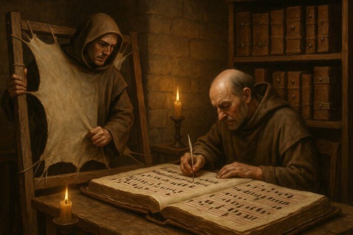 Pergamena, carta e inchiostro: la tecnologia dei libri medievali