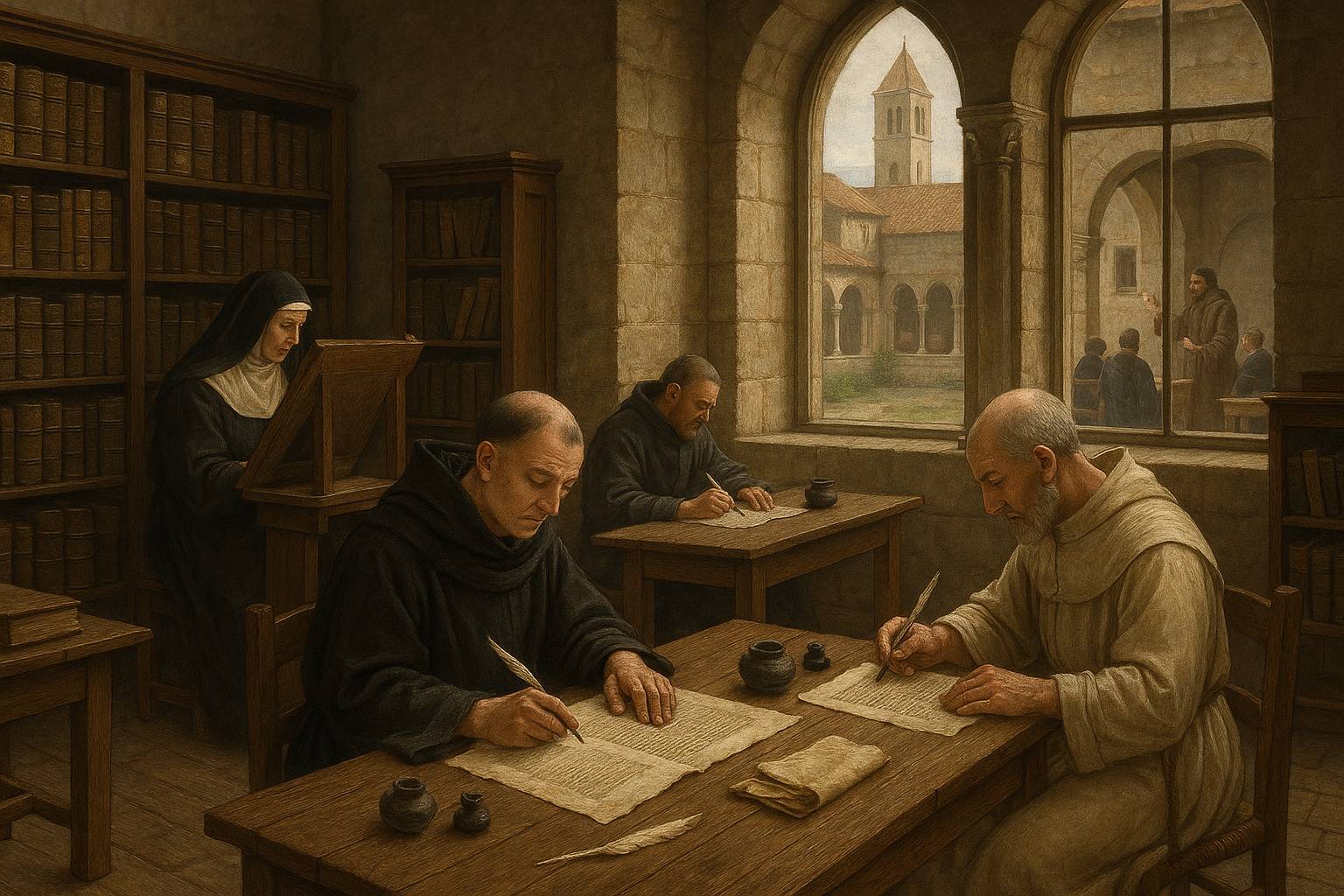 Conventi medievali Ordini religiosi e cultura scritta: benedettini, cistercensi e mendicanti