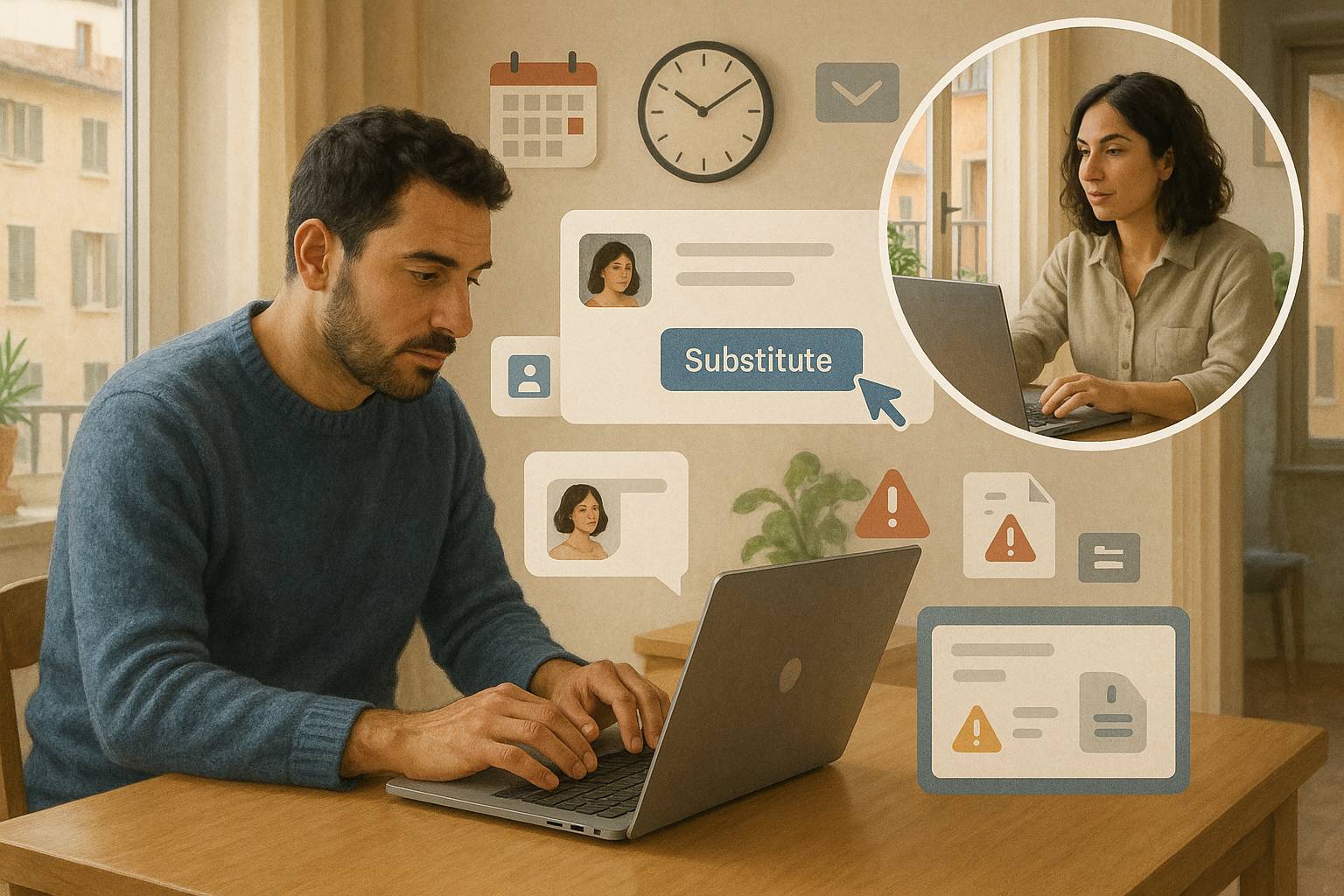 Sostituzioni tra colleghi nel lavoro agile: confini, rischi e controlli