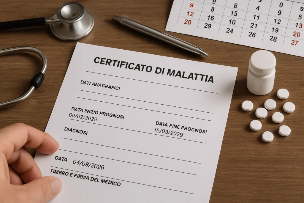 Data di inizio della prognosi nel certificato di malattia: riconoscimento della prestazione previdenziale