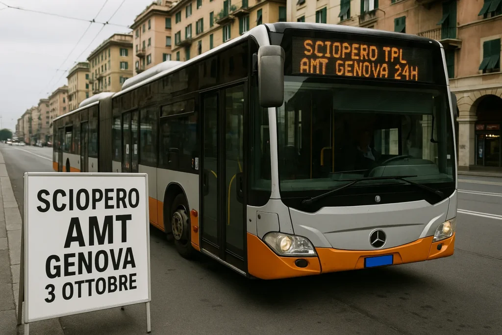 Sciopero TPL AMT Genova 24 ore: tutto sul 3 ottobre 2026