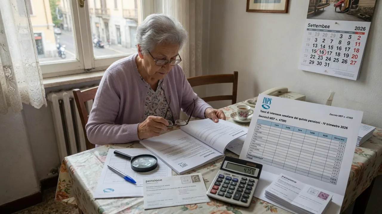 Cessione del quinto delle pensioni: aggiornamento dei tassi di interesse per il quarto trimestre